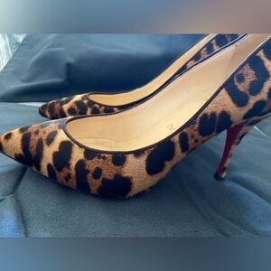 Christian Louboutin Piou Piou Leopard Calf Hair Heels